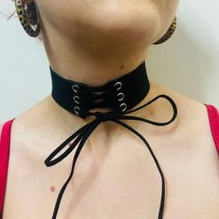 Hurly-Burly (D) Chokers Lace Up Choker