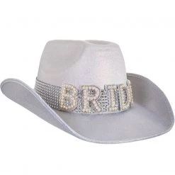 Trademart Shimmer Silver Bride Cowboy Hat Cowboy & Western
