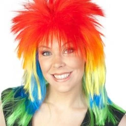 TomFoolery Rainbow Mullet Wig Pride