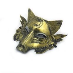DHGate Halloween Wolf Mask With Brushed Metallic Finish