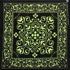 Hurly-Burly (b) Bandanas Black With Lime Green Royal Print Bandana