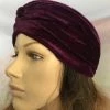 Jacky Wang Burgundy Velvet Turban Hair Accessories