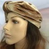 Jacky Wang Hair Accessories Beige Velvet Turban