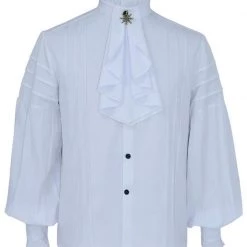 Hurly-Burly Vintage White Shirt With Nautical Jabot