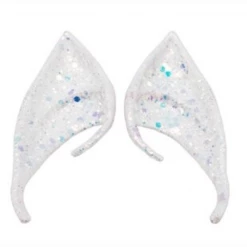 DHGate White Iridescent Glitter Elf Ears Costume Accessories