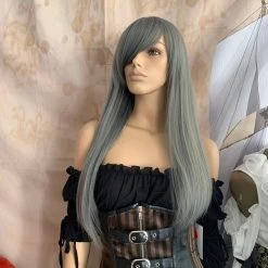 Bell's Wigs Deluxe Long Straight Grey Wig 6 Bell's Wigs Deluxe Long Straight Grey Wig