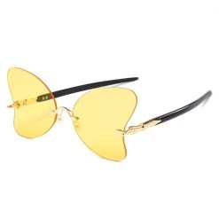 Lynn L Fashion Yellow Winged Glasses