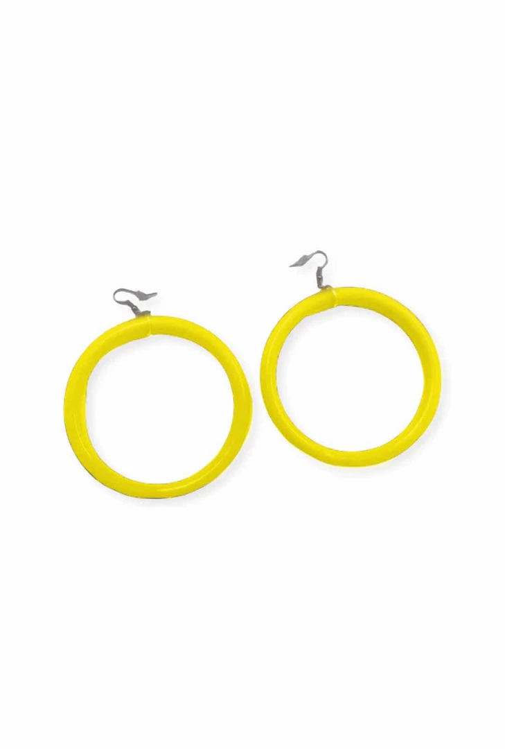 Hurly-Burly (j) Yellow Hoop Earrings 3 Hurly-Burly (j) Yellow Hoop Earrings